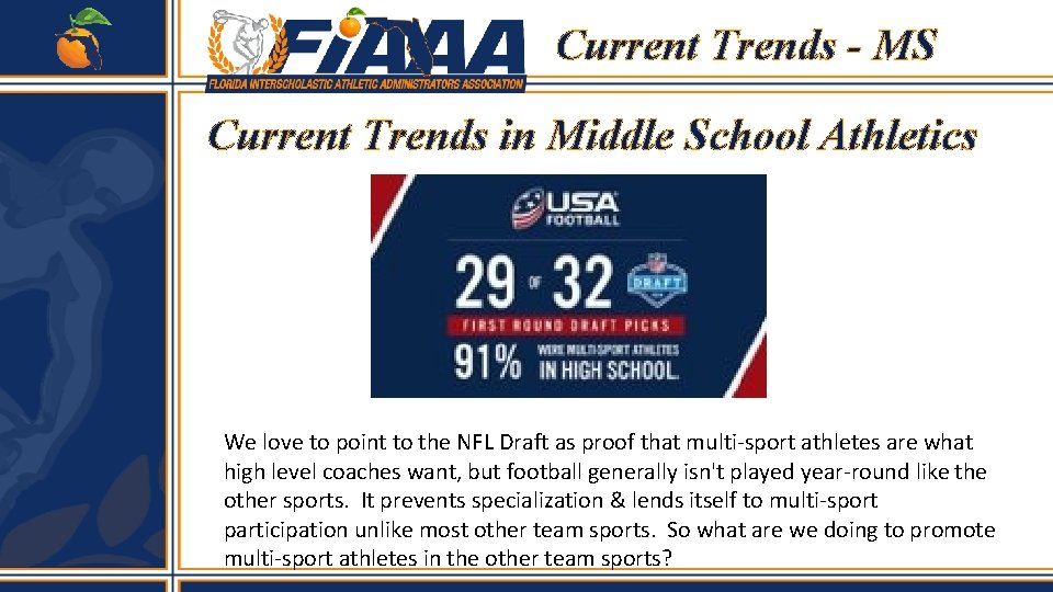 Current Trends - MS Current Trends in Middle School Athletics We love to point Current Trends - MS Current Trends in Middle School Athletics We love to point
