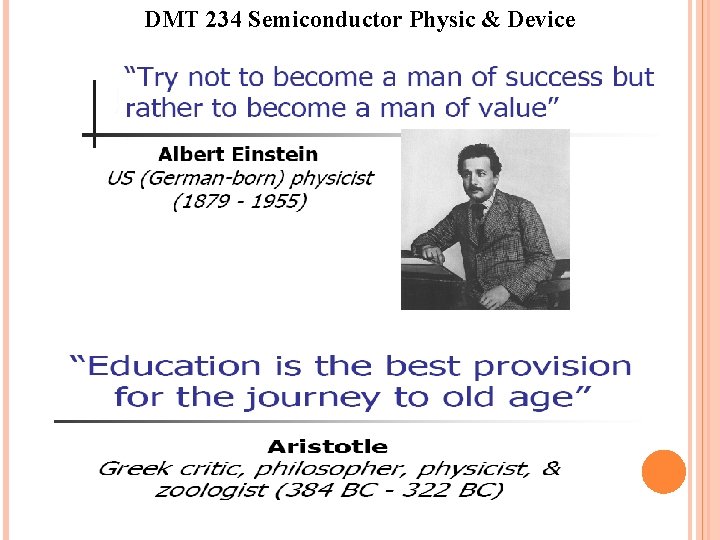 DMT 234 Semiconductor Physic & Device DMT 234 Semiconductor Physic & Device