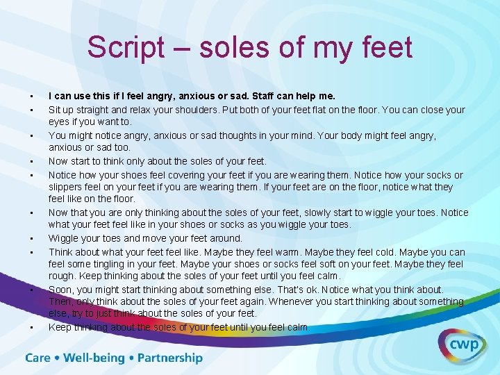 Script – soles of my feet • • • I can use this if