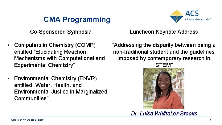 CMA Programming Co-Sponsored Symposia • Computers in Chemistry (COMP) entitled “Elucidating Reaction Mechanisms with CMA Programming Co-Sponsored Symposia • Computers in Chemistry (COMP) entitled “Elucidating Reaction Mechanisms with