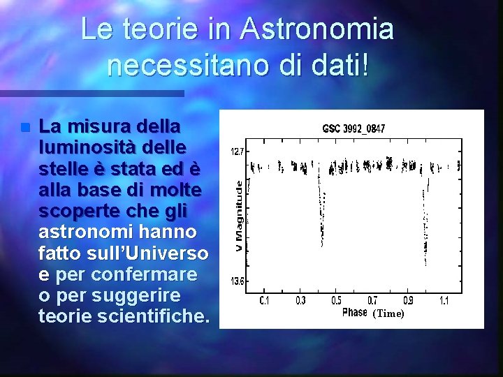 Le teorie in Astronomia necessitano di dati! n La misura della luminosità delle stelle