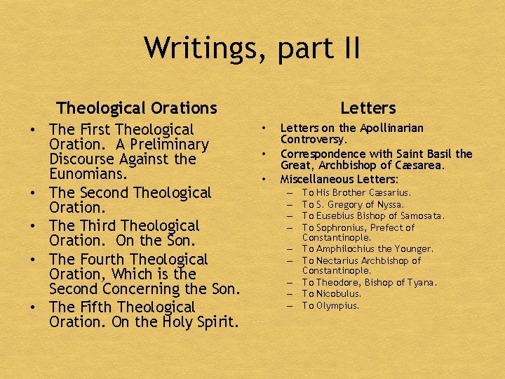 Writings, part II Theological Orations • The First Theological Oration. A Preliminary Discourse Against