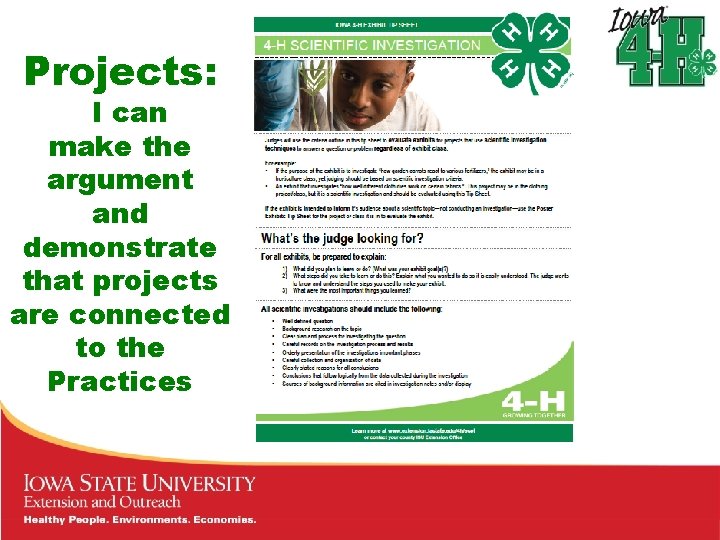 Projects: I can make the argument and demonstrate that projects are connected to the Projects: I can make the argument and demonstrate that projects are connected to the