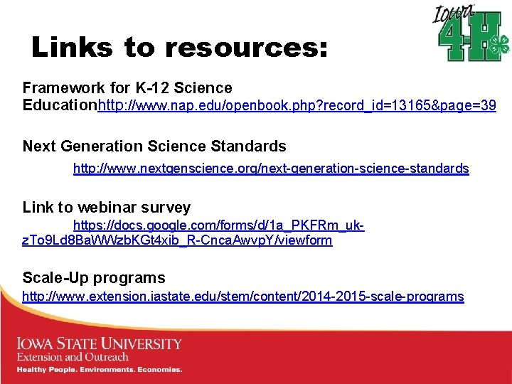 Links to resources: Framework for K-12 Science Educationhttp: //www. nap. edu/openbook. php? record_id=13165&page=39 Next Links to resources: Framework for K-12 Science Educationhttp: //www. nap. edu/openbook. php? record_id=13165&page=39 Next
