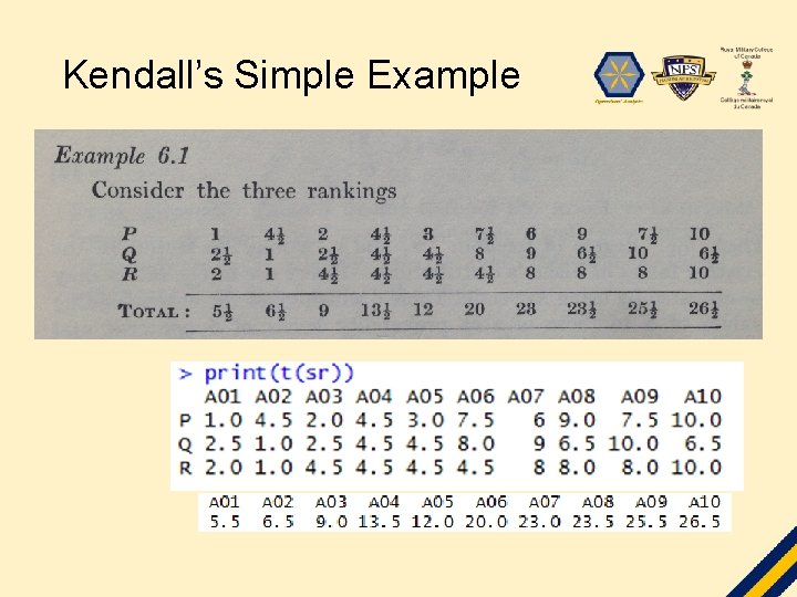 Kendall’s Simple Example 