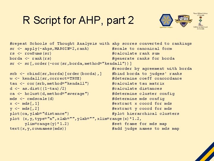 R Script for AHP, part 2 #repeat Schools of Thought Analysis with ahp scores