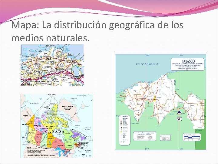 Mapa: La distribución geográfica de los medios naturales. 