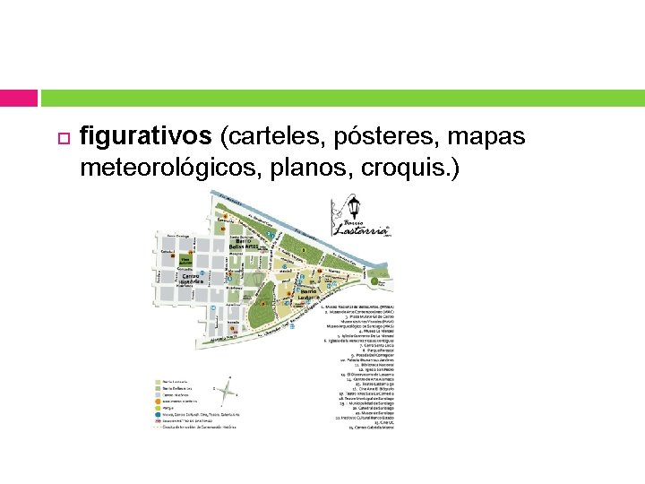 figurativos (carteles, pósteres, mapas meteorológicos, planos, croquis. ) figurativos (carteles, pósteres, mapas meteorológicos, planos, croquis. )