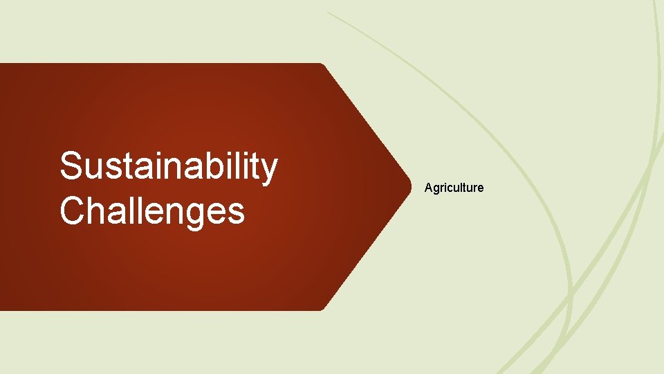 Sustainability Challenges Agriculture 