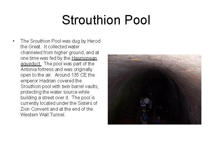 Strouthion Pool • The Srouthion Pool was dug by Herod the Great. It collected