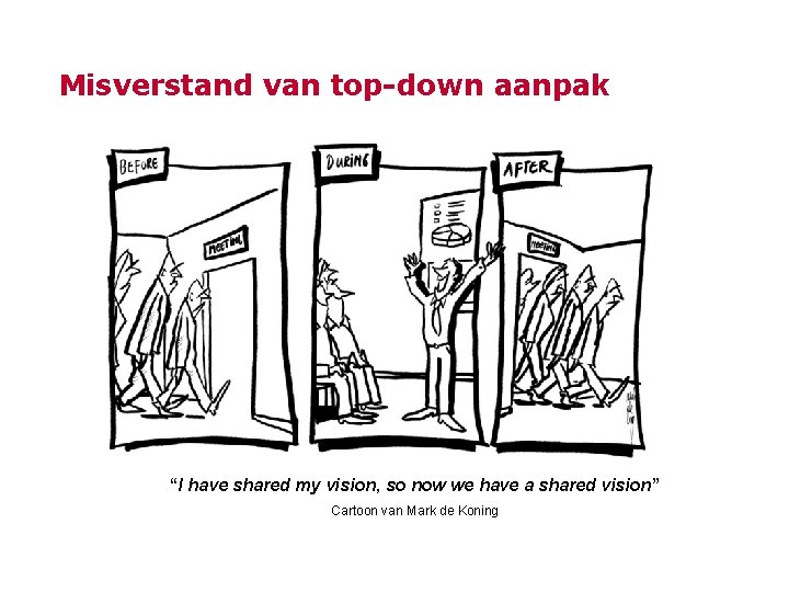 Misverstand van top-down aanpak “I have shared my vision, so now we have a