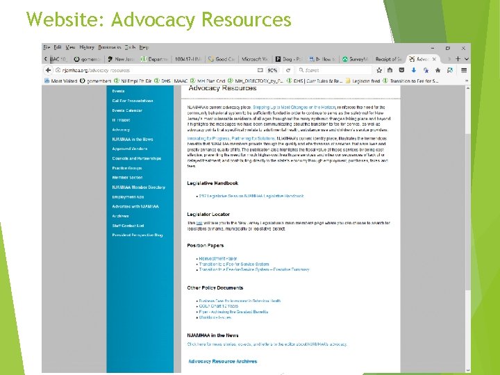 Website: Advocacy Resources 