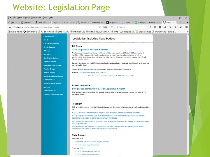 Website: Legislation Page 