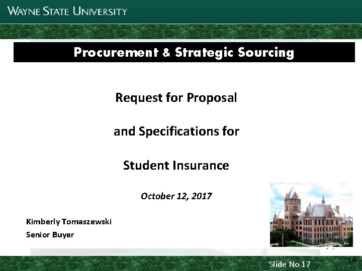 Joint Parking Task Force Update Procurement & Strategic Sourcing Request for Proposal and Specifications