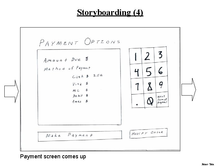 Storyboarding (4) Payment screen comes up James Tam 