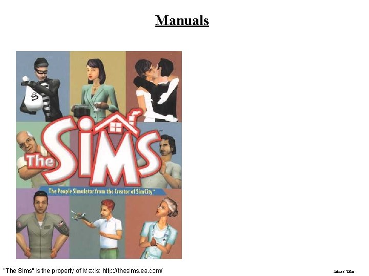 Manuals “The Sims” is the property of Maxis: http: //thesims. ea. com/ James Tam