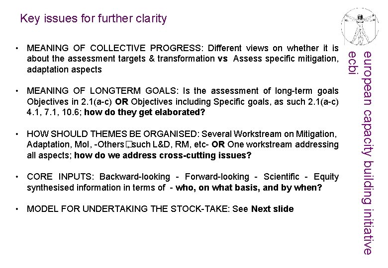 Key issues for further clarity • MEANING OF LONGTERM GOALS: Is the assessment of