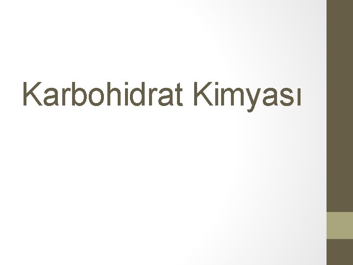 Karbohidrat Kimyası 