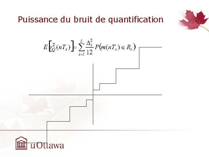 Puissance du bruit de quantification 