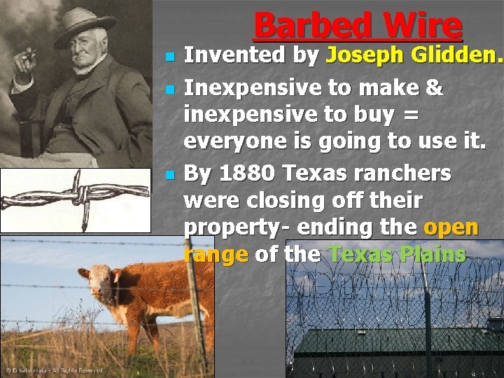 Western Expansion Cattle Industry Barbed Wire Closure of