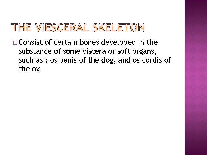 � Consist of certain bones developed in the substance of some viscera or soft � Consist of certain bones developed in the substance of some viscera or soft