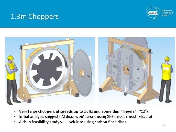 1. 3 m Choppers • Very large choppers at speeds up to 56 Hz