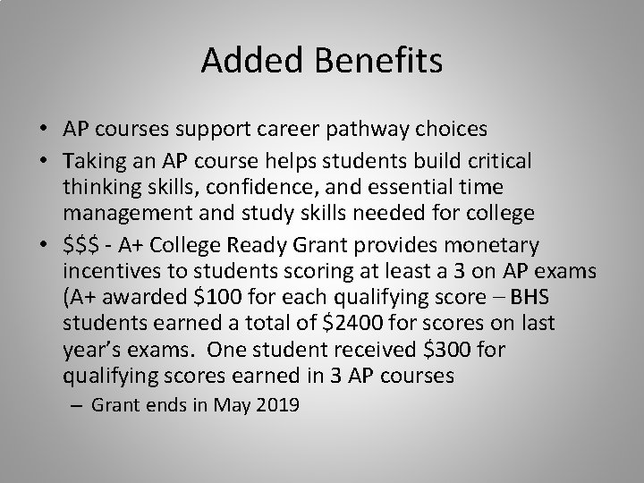 Advanced Placement AP College Prep and College Ready