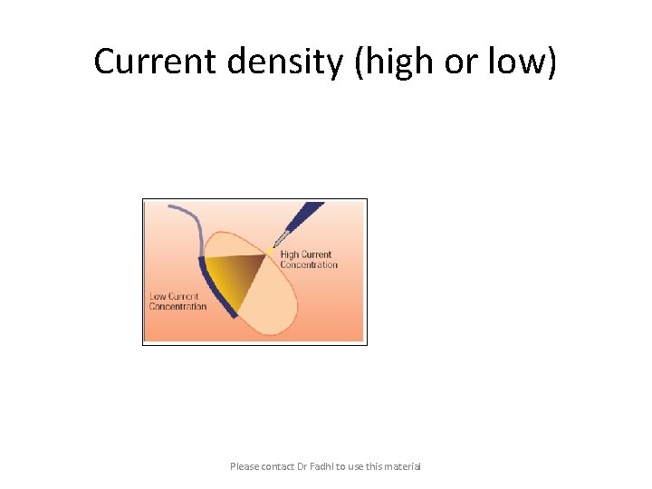 Current density (high or low) Please contact Dr Fadhl to use this material 