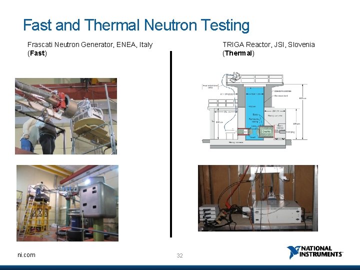 Fast and Thermal Neutron Testing Frascati Neutron Generator, ENEA, Italy (Fast) ni. com TRIGA