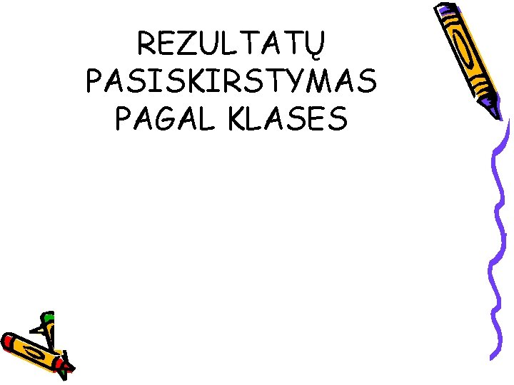 REZULTATŲ PASISKIRSTYMAS PAGAL KLASES 