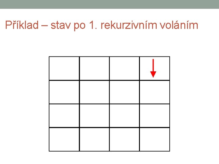 Příklad – stav po 1. rekurzivním voláním 