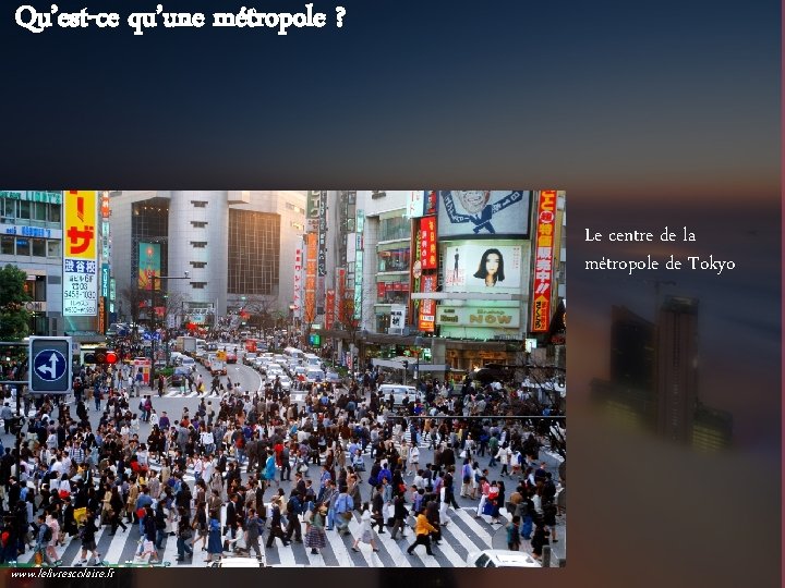 Qu’est-ce qu’une métropole ? Le centre de la métropole de Tokyo www. lelivrescolaire. fr