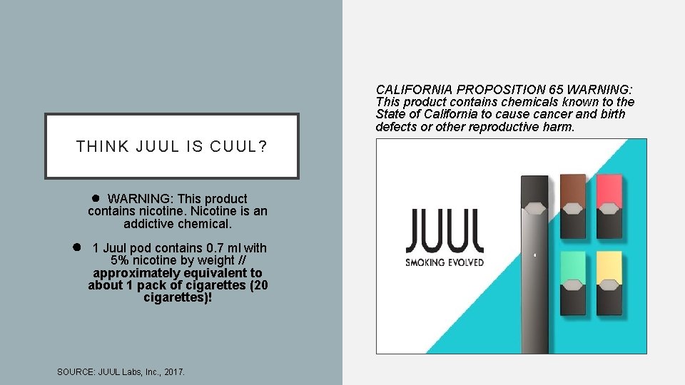 CALIFORNIA PROPOSITION 65 WARNING: This product contains chemicals known to the State of California