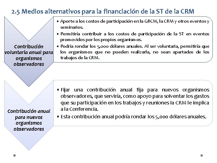 2. 5 Medios alternativos para la financiación de la ST de la CRM •