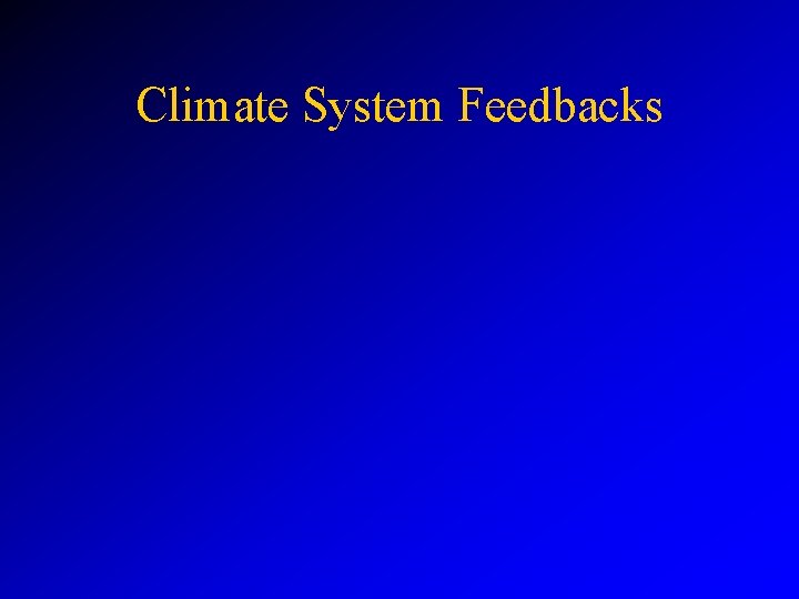 Climate System Feedbacks 