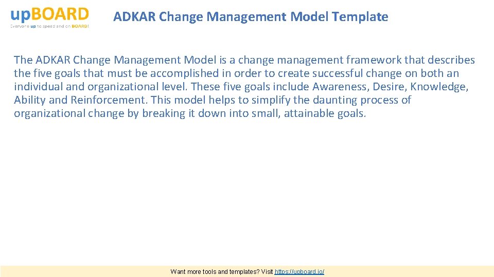 ADKAR Change Management Model Template The ADKAR Change Management Model is a change management