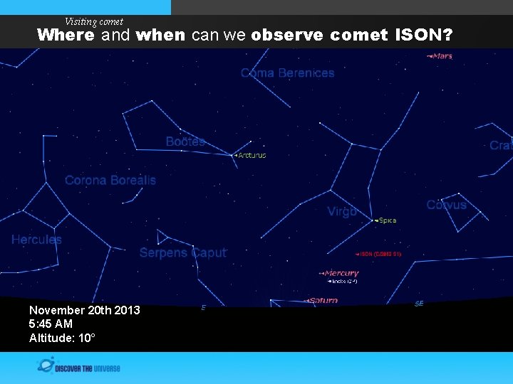 Visiting comet Where and when can we observe comet ISON? November 20 th 2013