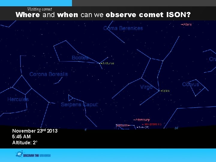 Visiting comet Where and when can we observe comet ISON? November 23 rd 2013