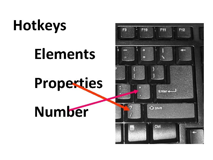 Hotkeys Elements Properties Number 