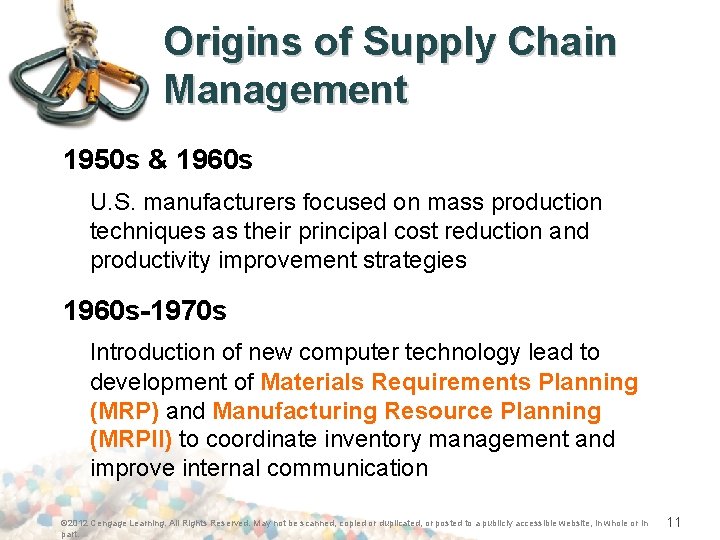 Origins of Supply Chain Management 1950 s & 1960 s U. S. manufacturers focused