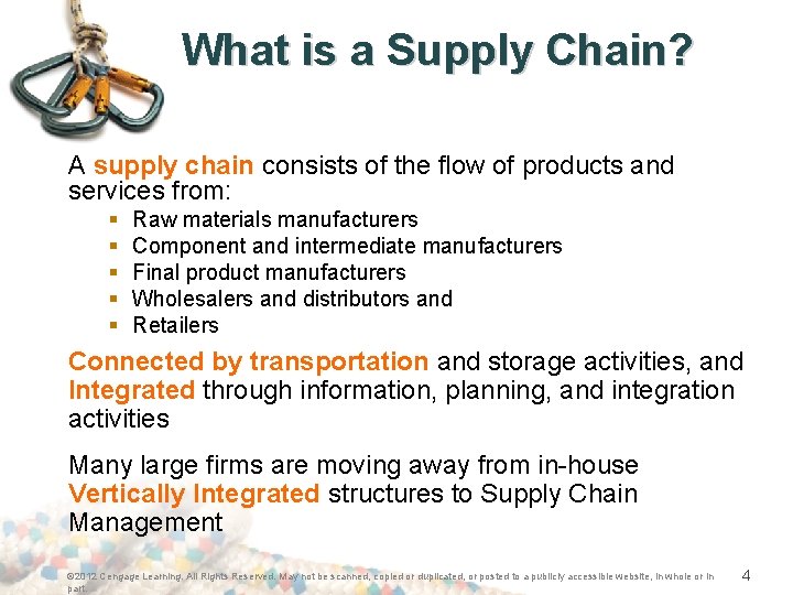 What is a Supply Chain? A supply chain consists of the flow of products