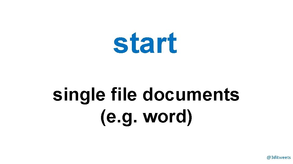 start single file documents (e. g. word) @3 ditweets 