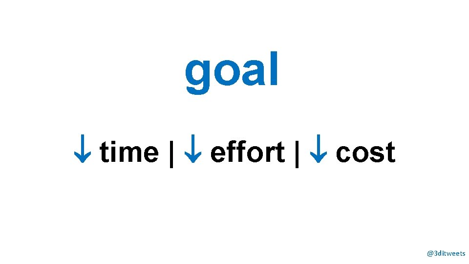 goal time | effort | cost @3 ditweets 