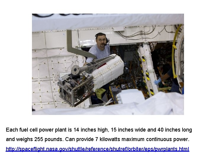 Each fuel cell power plant is 14 inches high, 15 inches wide and 40