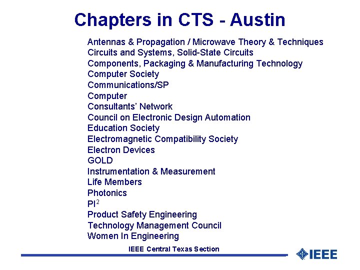 Chapters in CTS - Austin Antennas & Propagation / Microwave Theory & Techniques Circuits