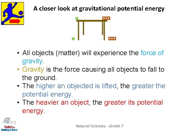 A closer look at gravitational potential energy • All objects (matter) will experience the