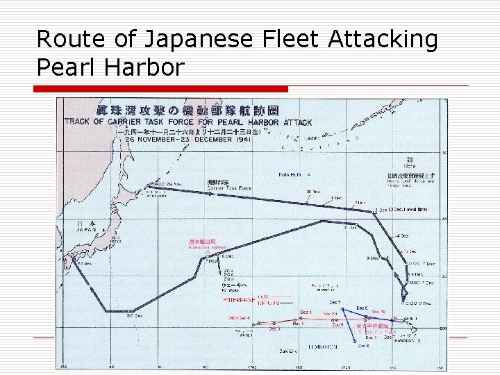 Route of Japanese Fleet Attacking Pearl Harbor 