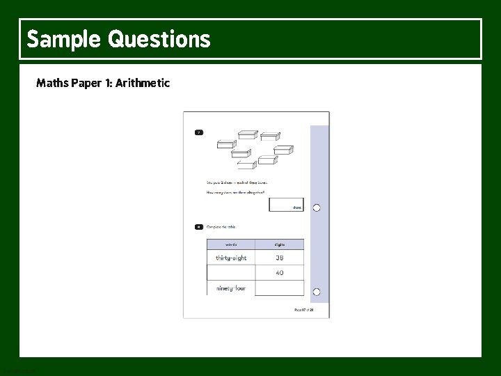 Sample Questions Maths Paper 1: Arithmetic 