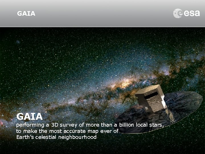GAIA performing a 3 D survey of more than a billion local stars, to GAIA performing a 3 D survey of more than a billion local stars, to