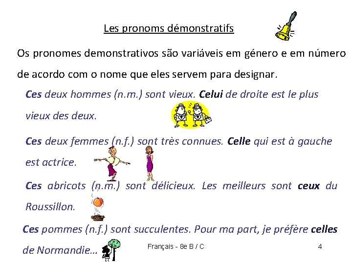 Les pronoms démonstratifs Os pronomes demonstrativos são variáveis em género e em número de